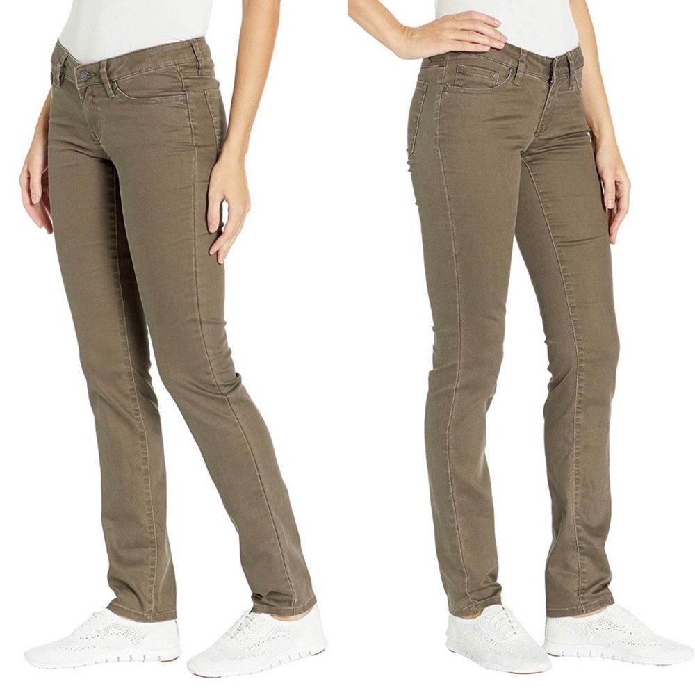 NWT Prana Kara Jean Dark Mud Women’s High Waisted Organic Fitted Size 14